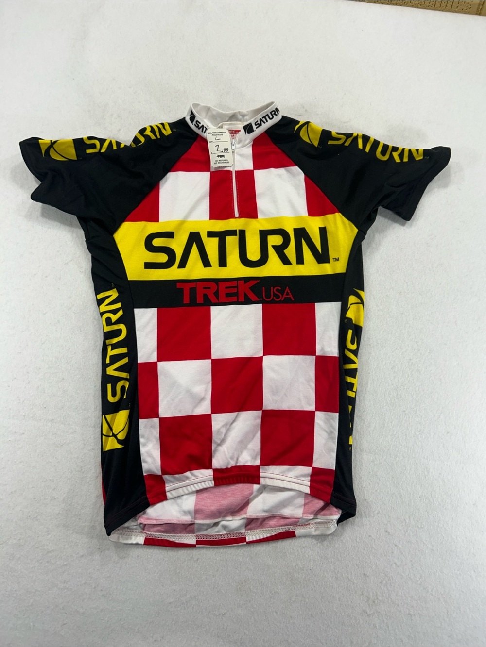 Vintage 90s Trek USA Saturn Cycling Team Jersey Mens M Made USA Bike Racing